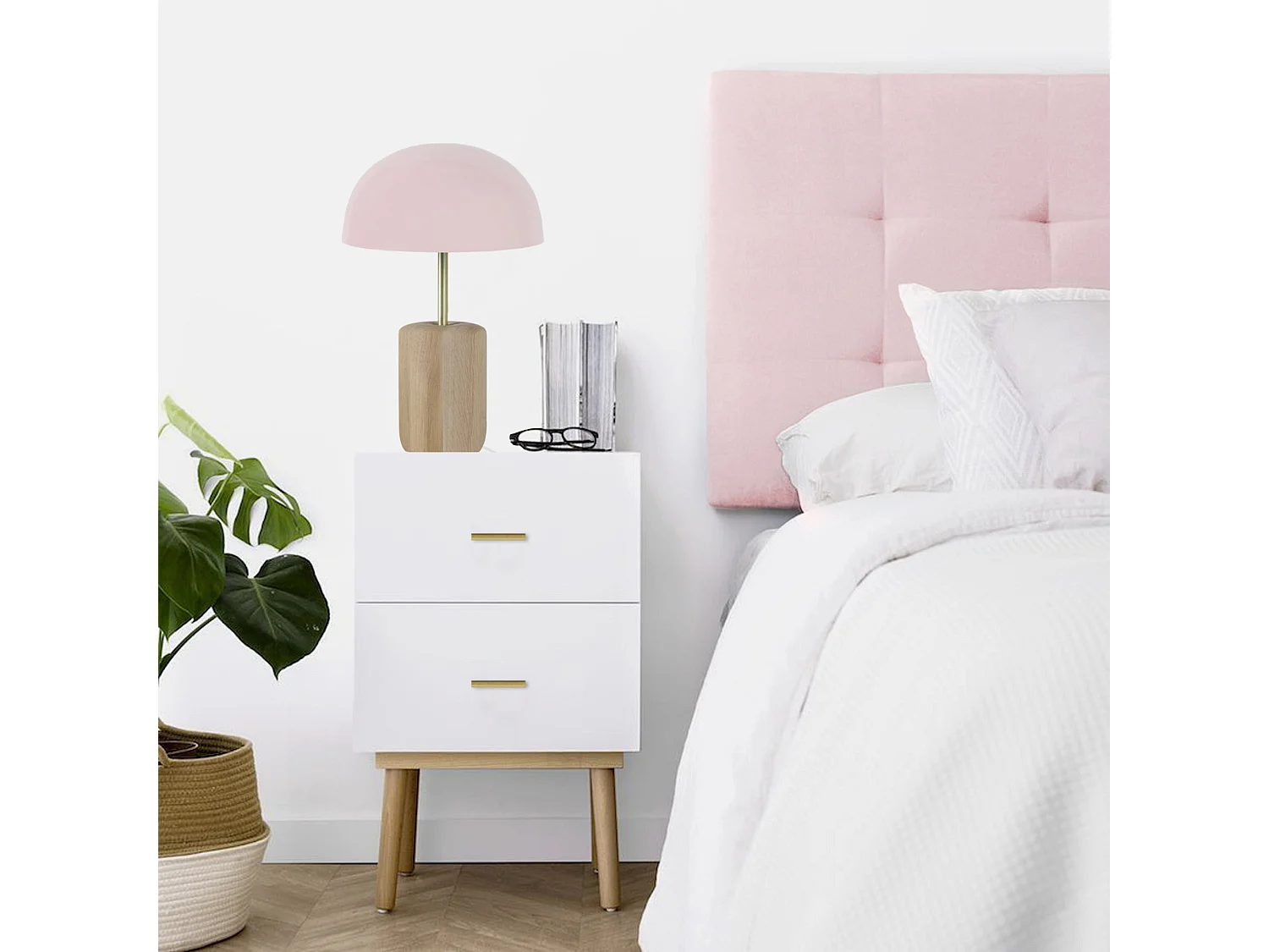 Lampada da tavolo legno metallo or GUSTTAVO M rosa D'23 cm