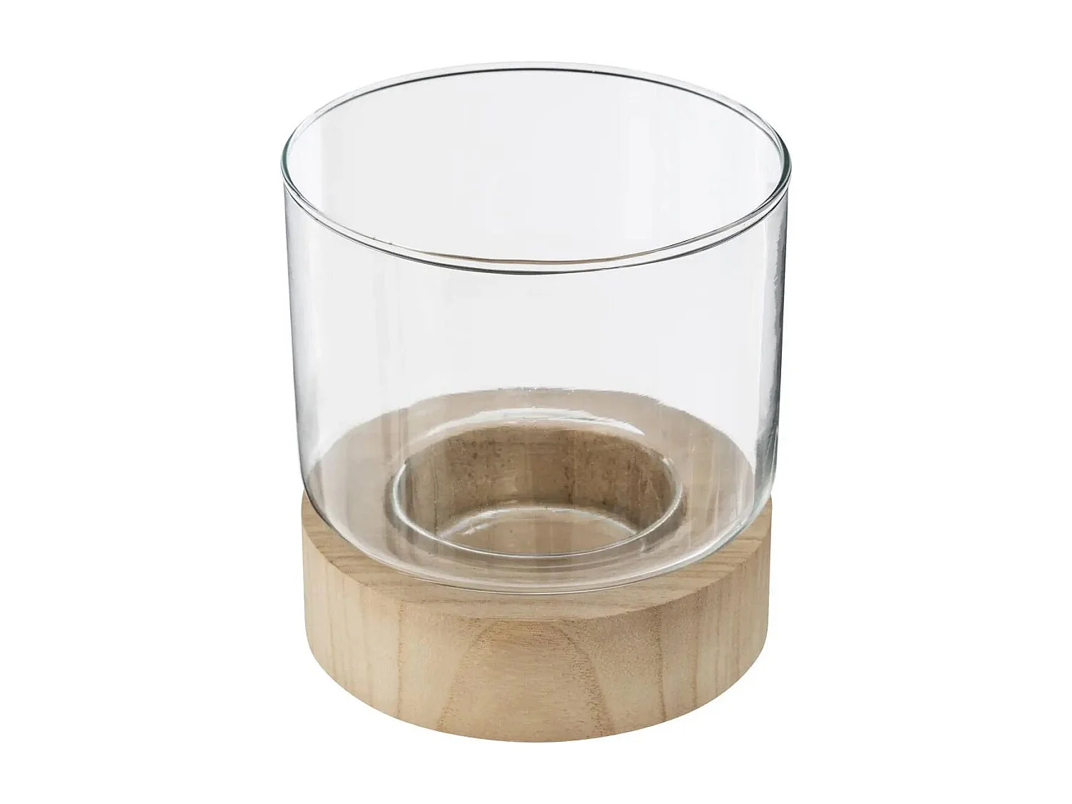 Lot de 3 Photophores en Verre "Eté" 20cm Transparent