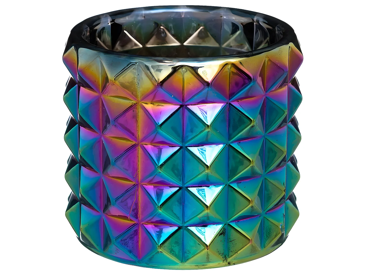 Photophore en Verre "Paon" 8cm Multicolore