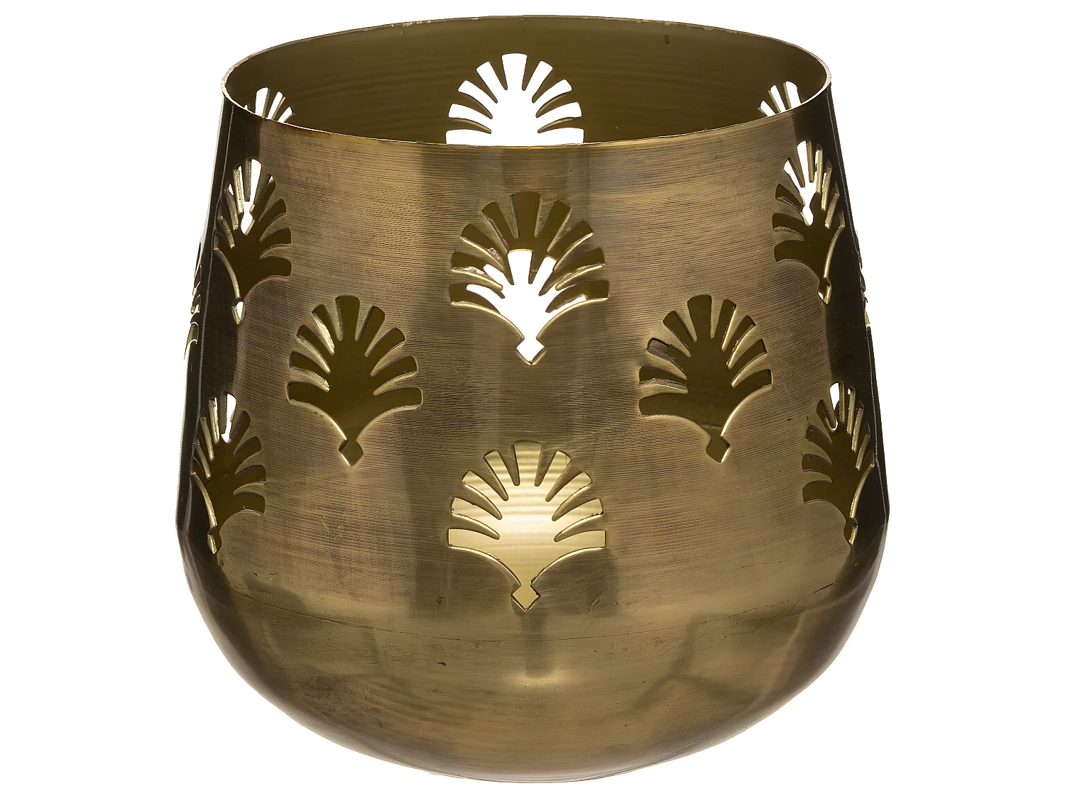 Photophore Déco en Métal Ajouré "Artif" 14cm Or