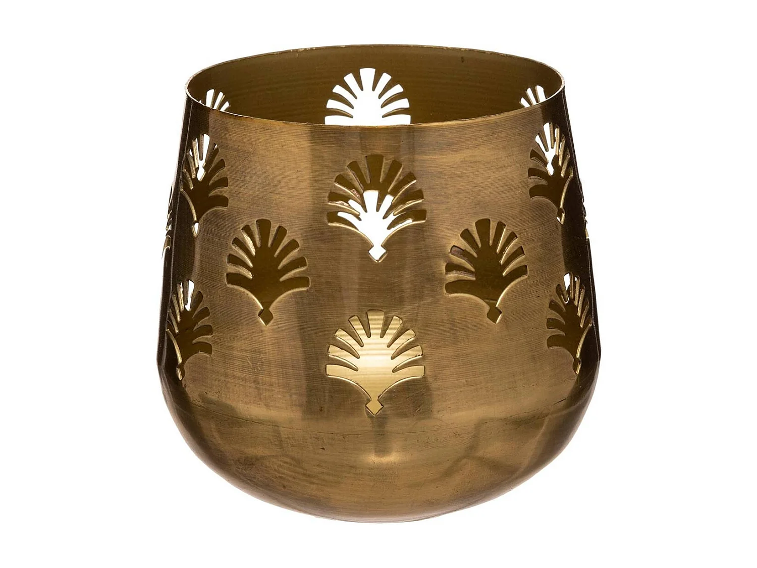 Photophore Déco en Métal Ajouré "Artif" 14cm Or