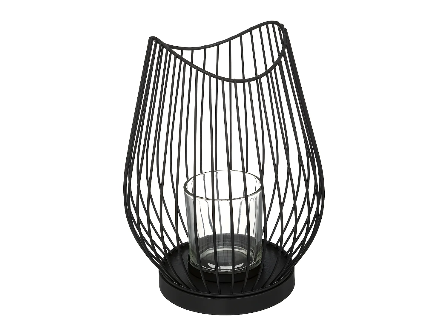 Photophore Design en Métal "Filaire" 23cm Noir