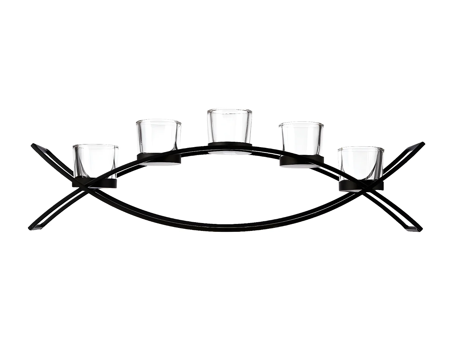 Photophore sur Pied "Vague" 54cm Noir