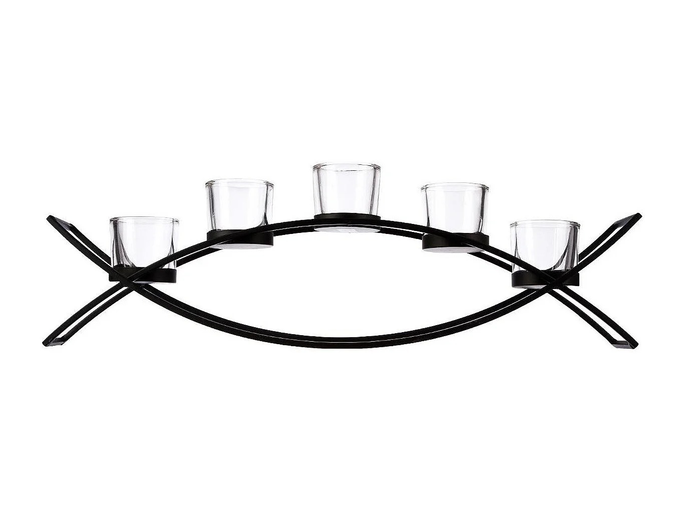 Photophore sur Pied "Vague" 54cm Noir