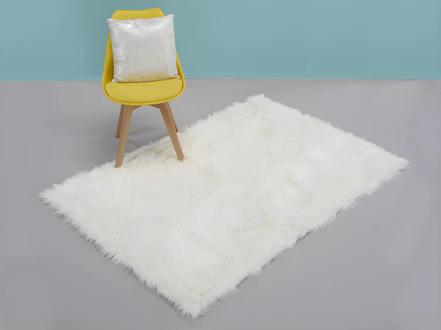 Alfombra imitación piel de oveja SHEEP - 120x170 cm - blanco