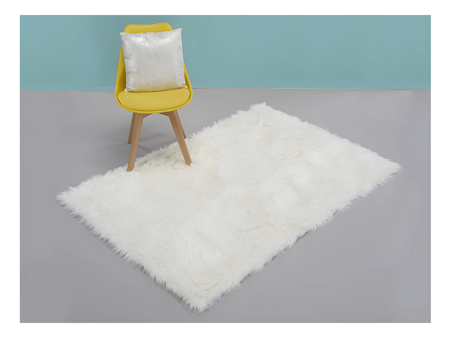 Tapis imitation peau de mouton SHEEP - 120 x 170 cm - blanc