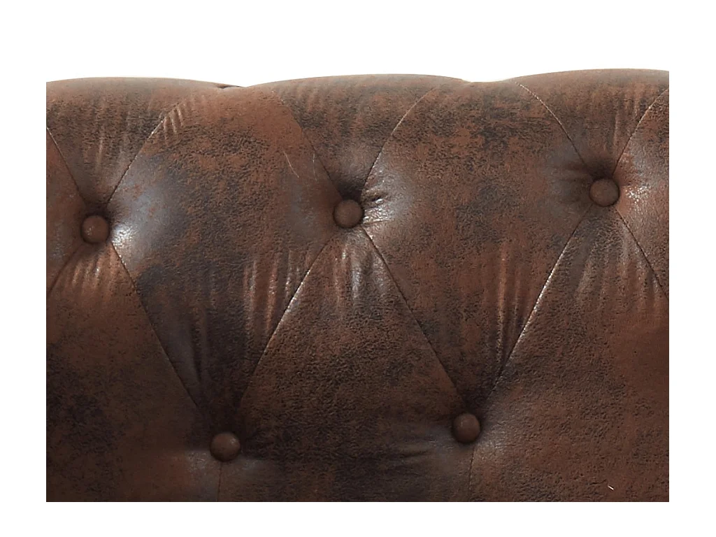 Penisola sinistra chesterfield in microfibra aspetto pelle invecchiata - SHIREL