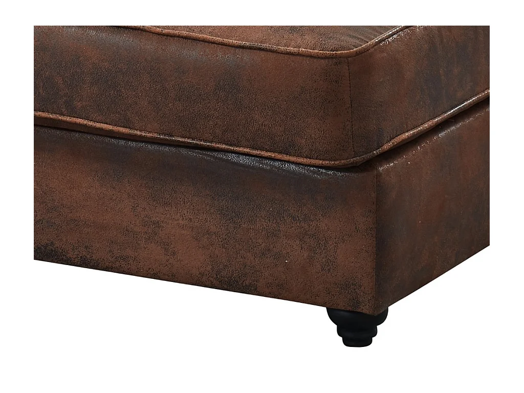 Penisola sinistra chesterfield in microfibra aspetto pelle invecchiata - SHIREL