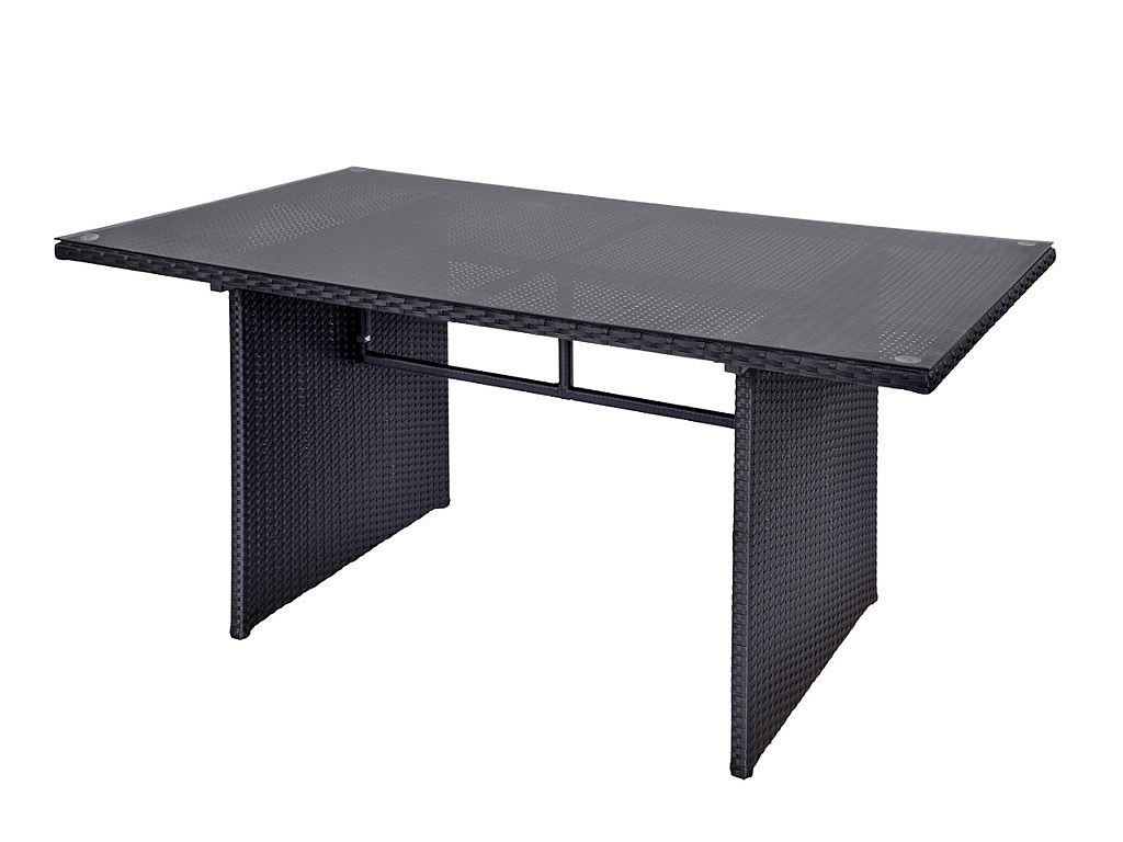 Essgruppe PALAWAN - Anthrazit/Ecru: Sofa, 3 Hocker & 1 Esstisch