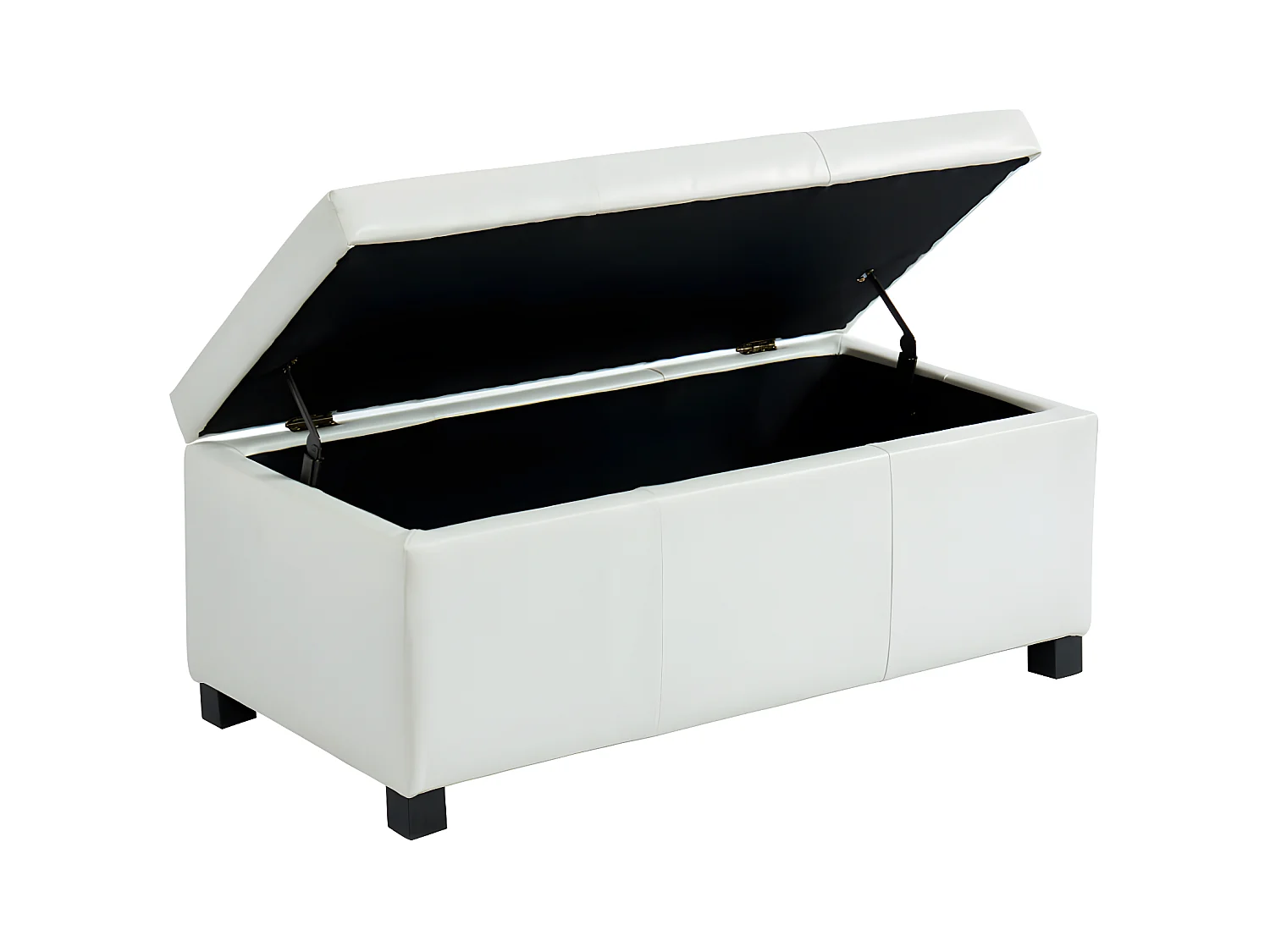 Ławka ze skrzynią z ekoskóry FILIPPO - kolor biały