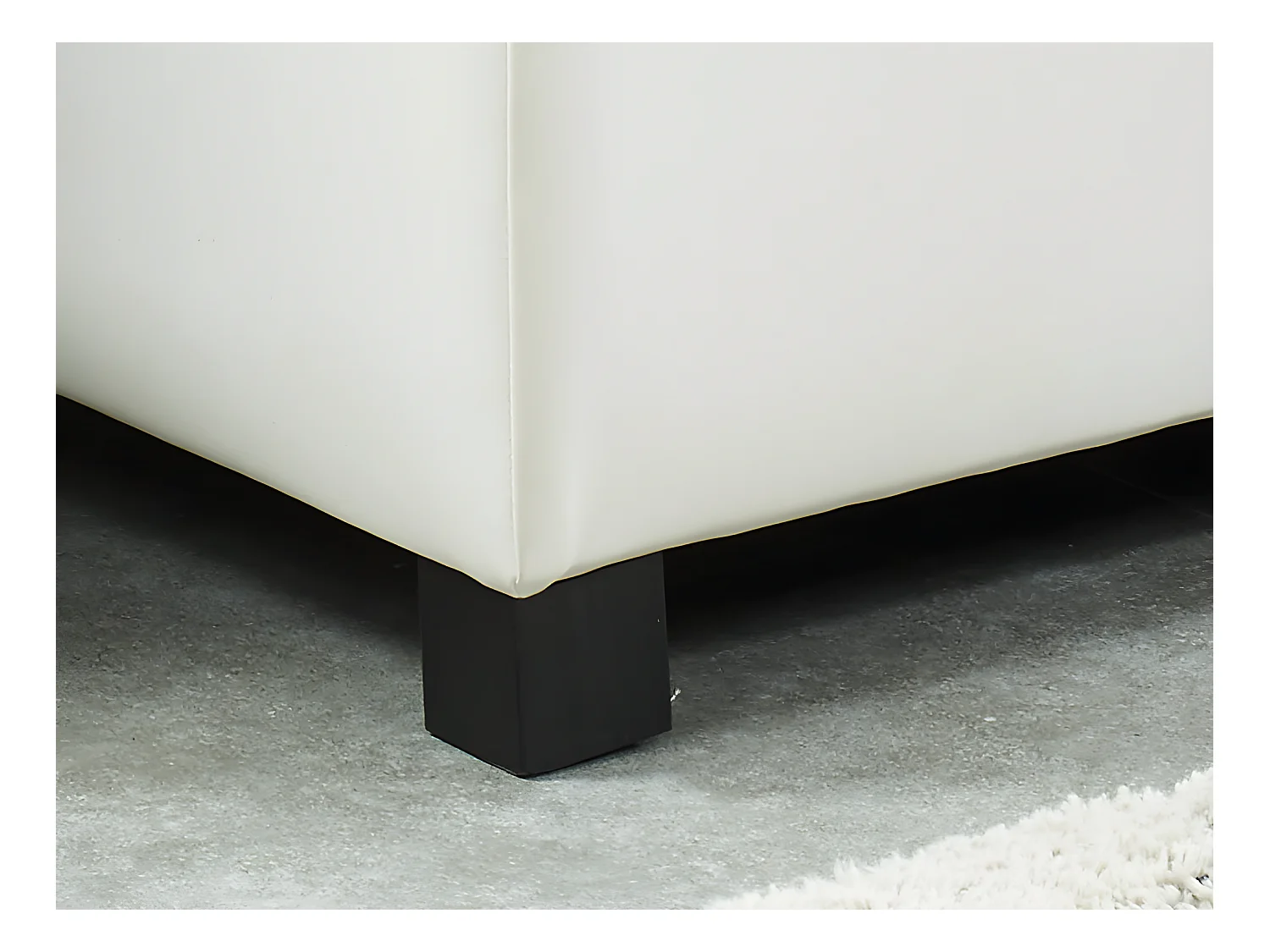 Ławka ze skrzynią z ekoskóry FILIPPO - kolor biały