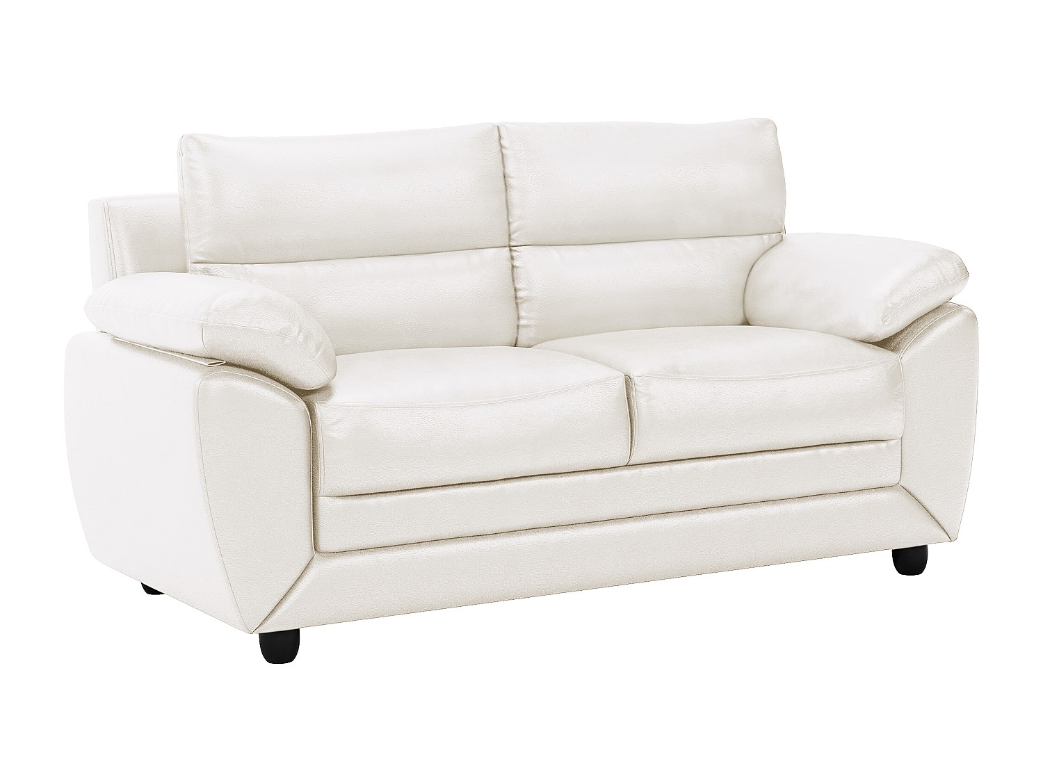 Sofa 2-Sitzer - Kunstleder - Weiß - MANOA günstig online kaufen