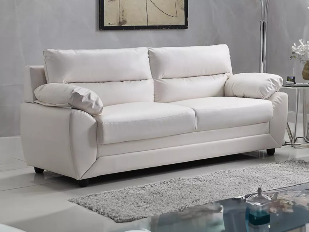 Kauf Unique Sofa 3-Sitzer - Kunstleder - Weiß - MANOA