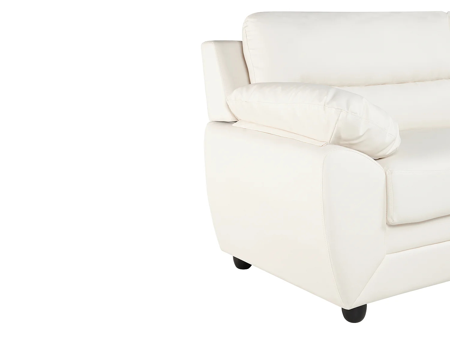 Sofa 3-Sitzer - Kunstleder - Weiß - MANOA