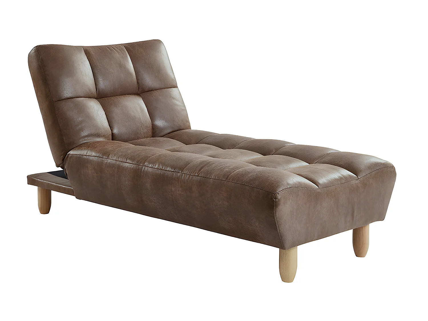 Canapé modulable convertible en microfibre vieillie ESTEBAN - Marron vintage