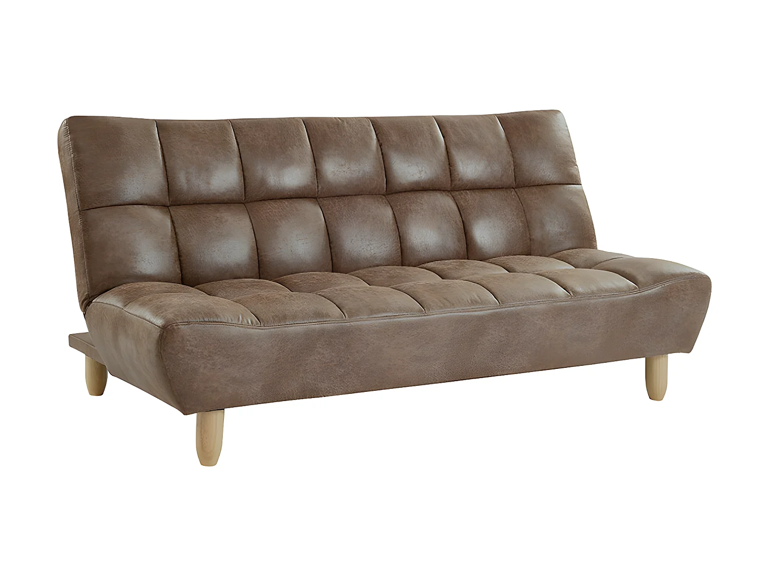 Canapé modulable convertible en microfibre vieillie ESTEBAN - Marron vintage