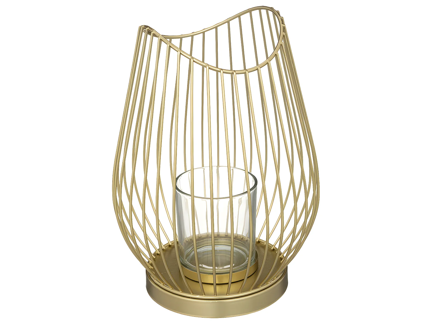 Photophore Design en Métal "Filaire" 23cm Or