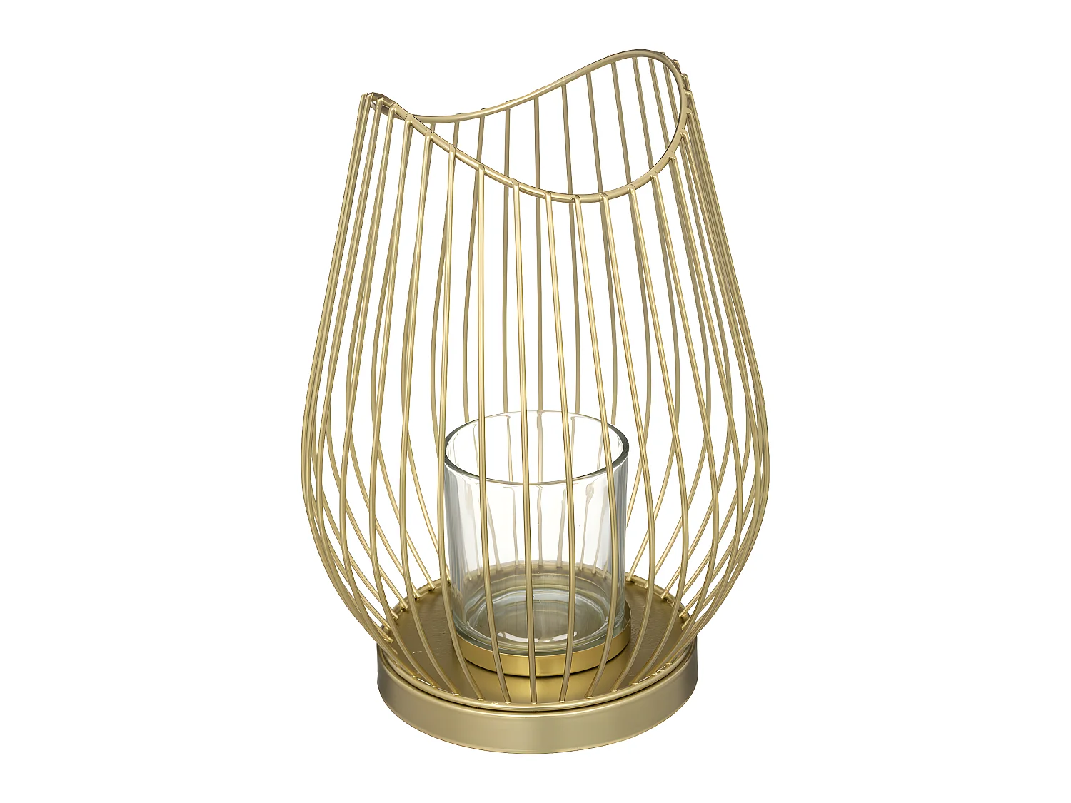 Photophore Design en Métal "Filaire" 23cm Or