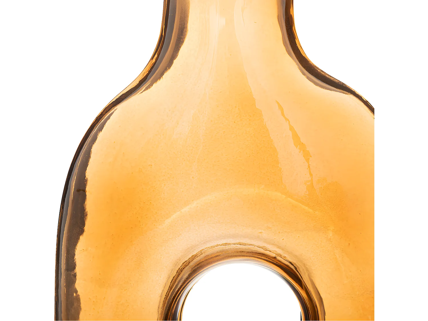 Vase déco en Verre Ambre H 24.5 cm