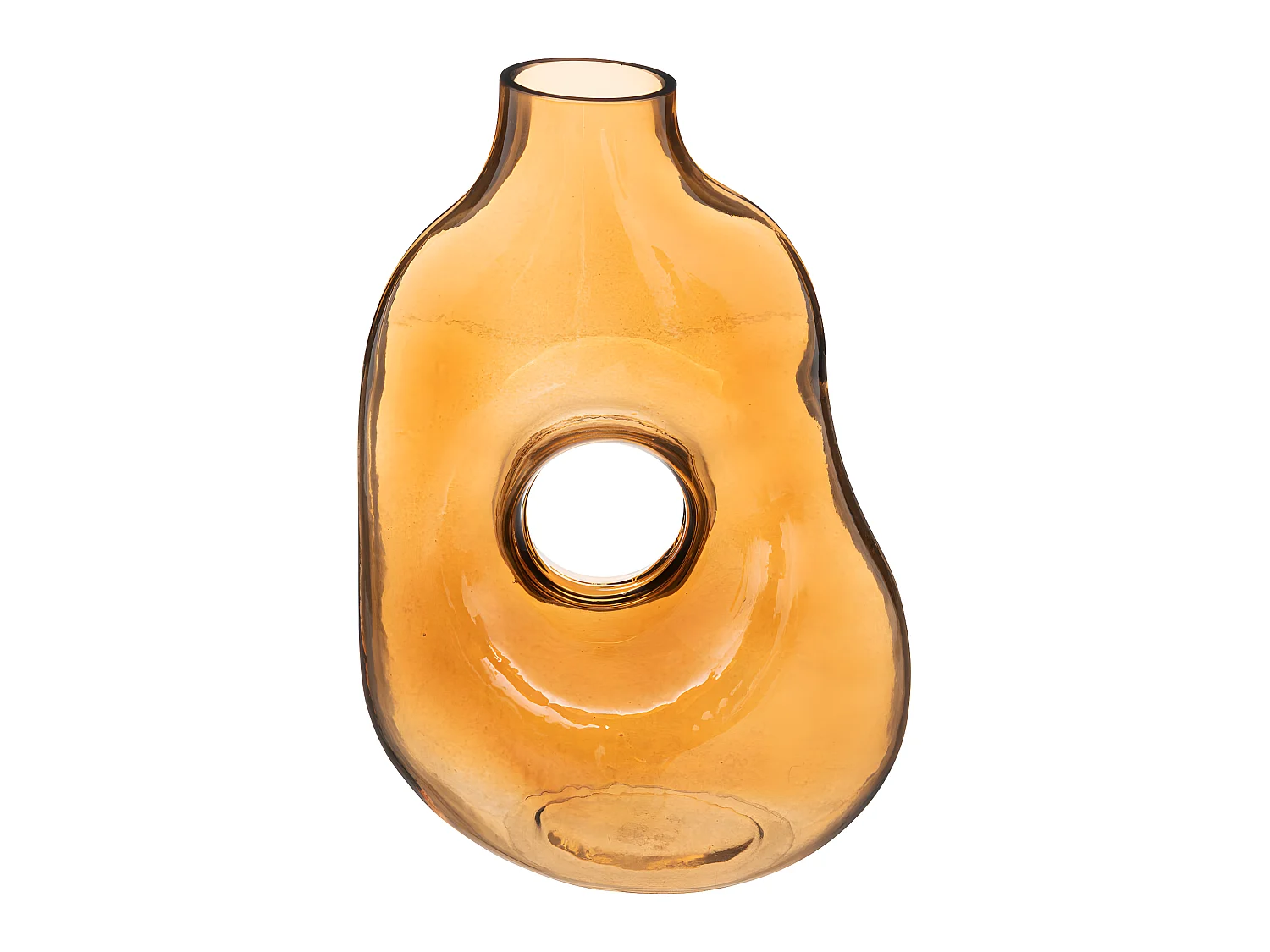 Vase déco en Verre Ambre H 24.5 cm