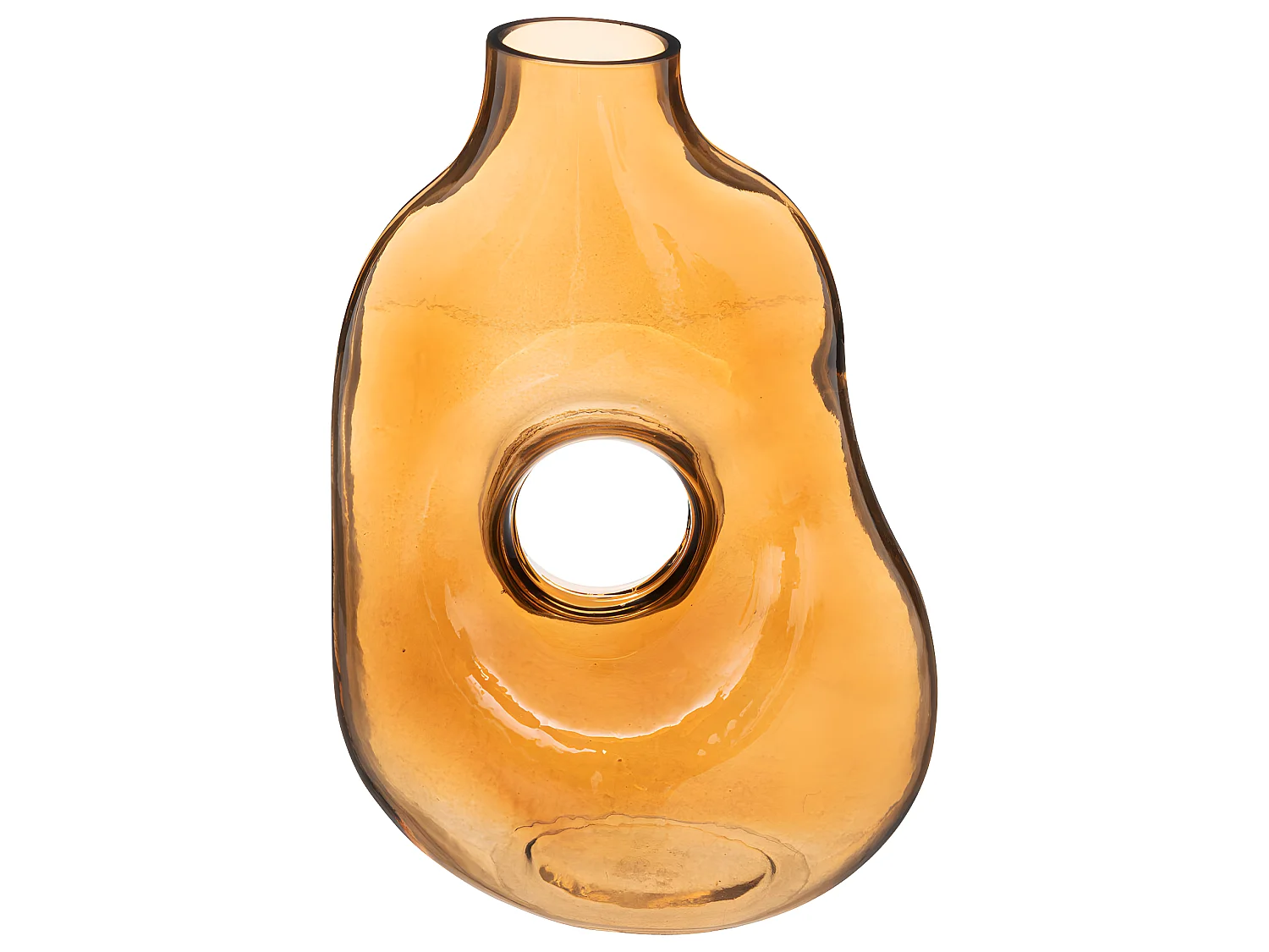 Vase déco en Verre Ambre H 24.5 cm