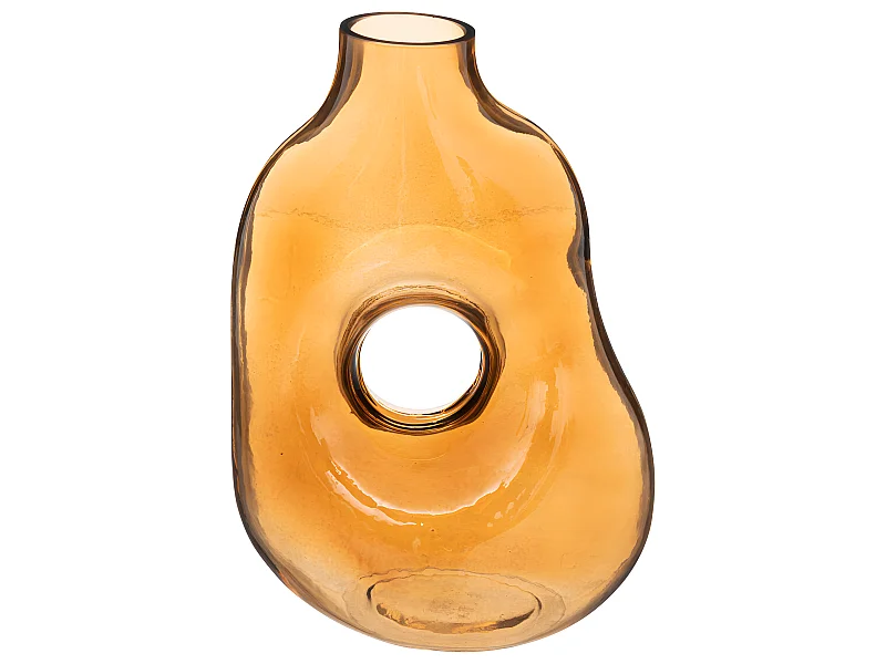 Vase déco en Verre Ambre H 24.5 cm
