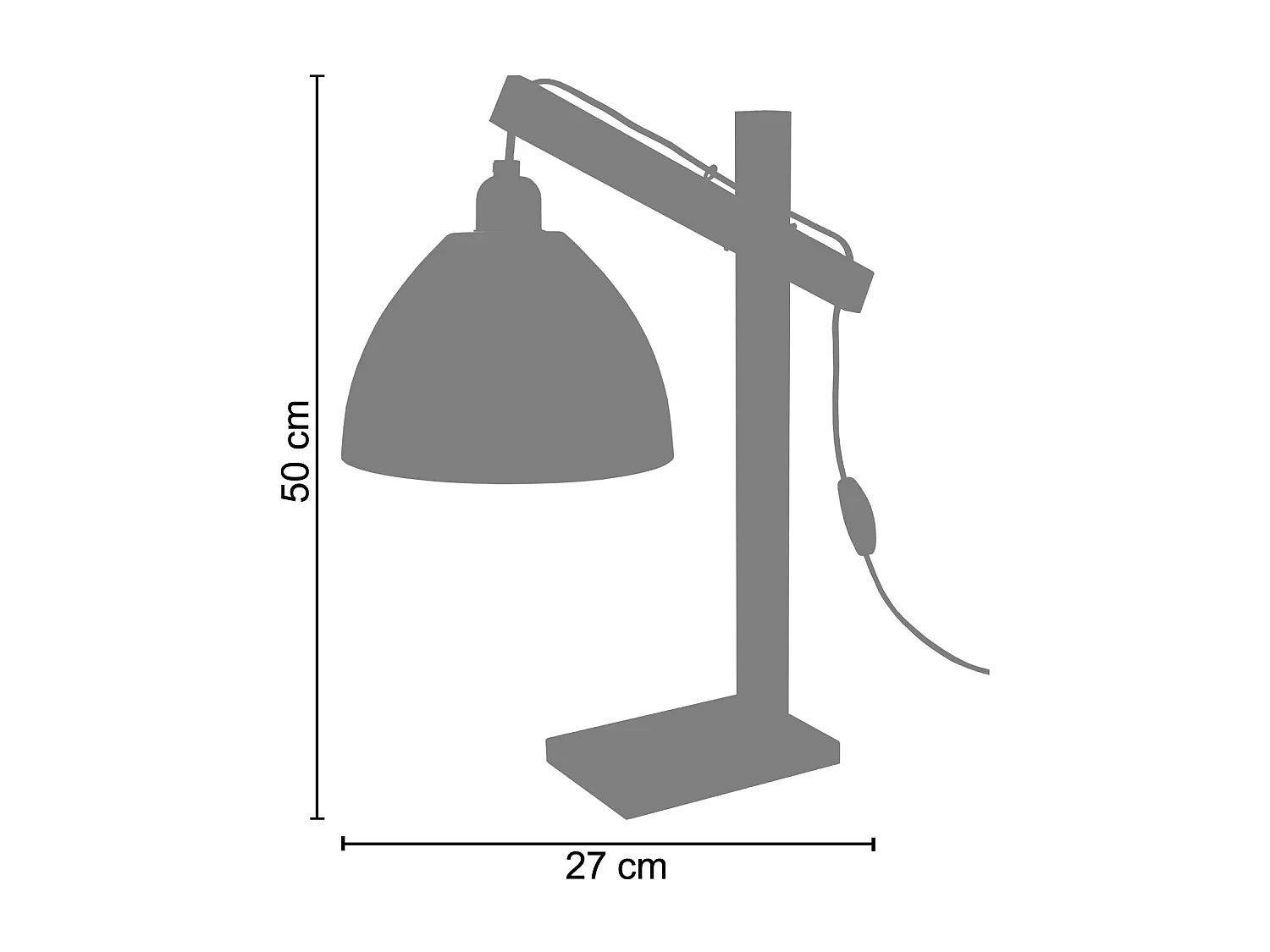 Candeeiro de pé para leitura TOSEL LODGE metal articulado cinza D29 x  H150  cm