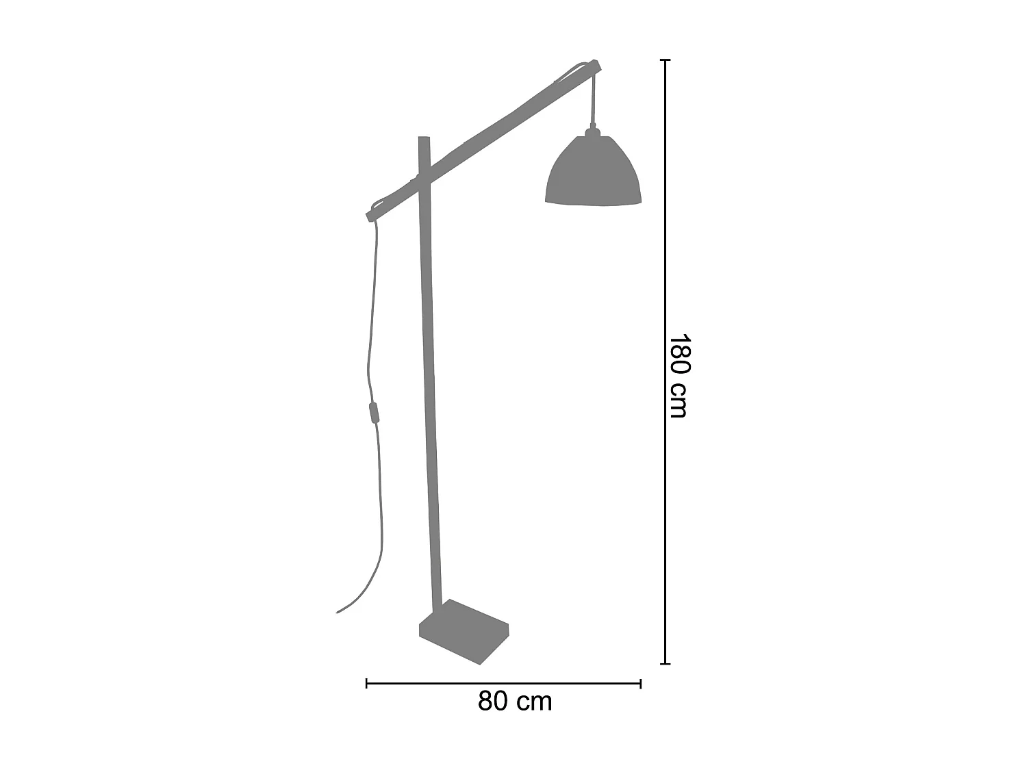 Candeeiro de pé para leitura TOSEL LODGE metal articulado castanho D29 x  H150  cm