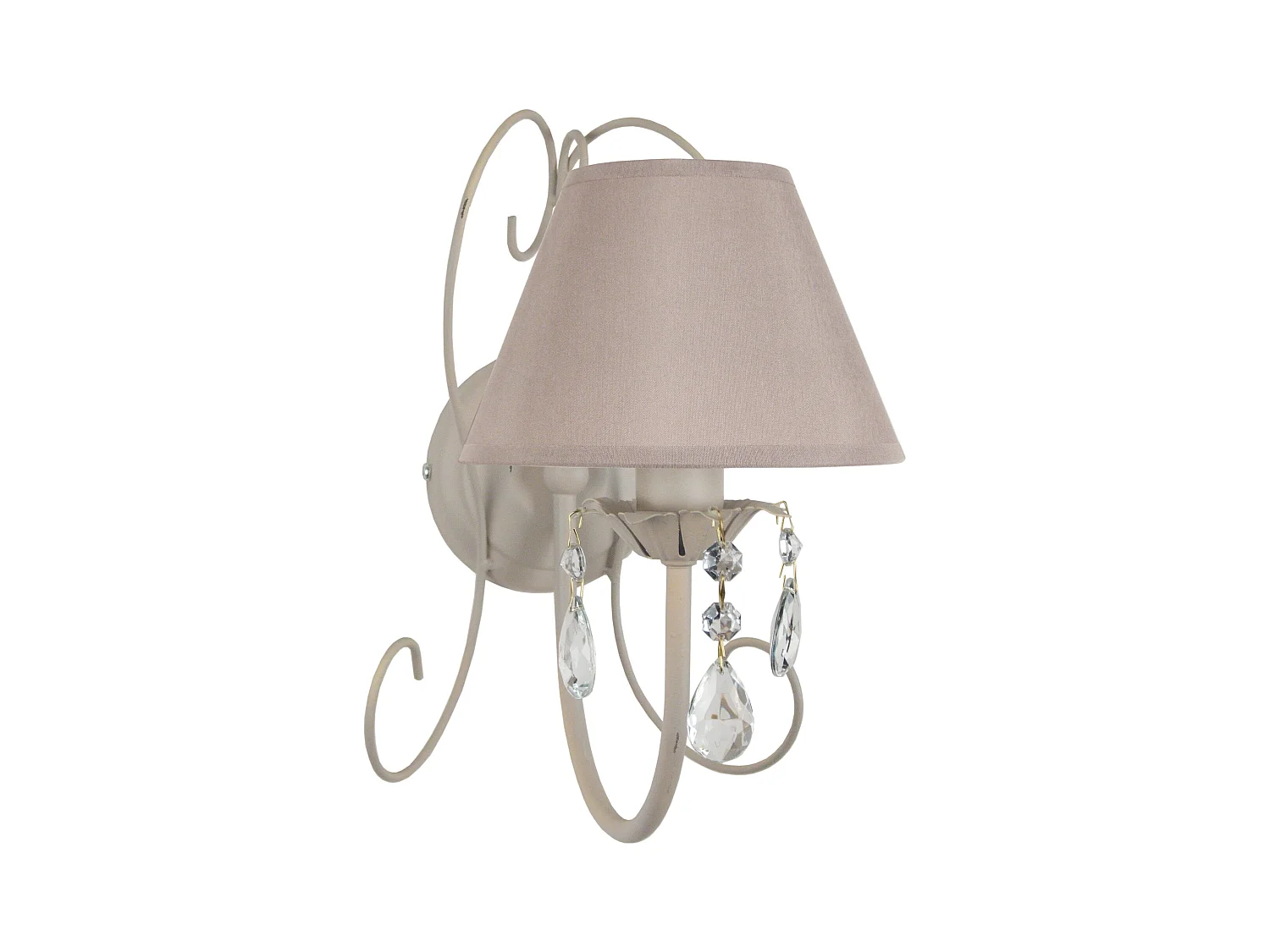Applique métal, abat-jour taupe 9 cm.