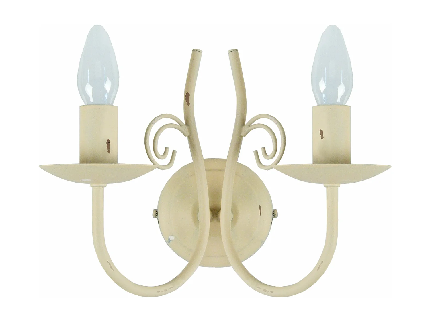 Applique, bougie métal beige 31cm.