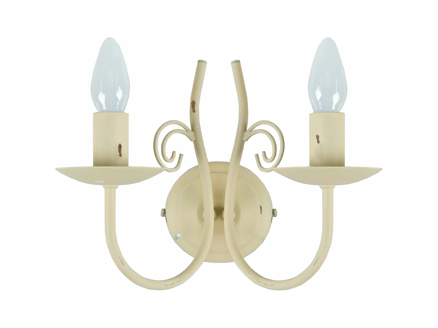 Applique, bougie métal beige 31cm.