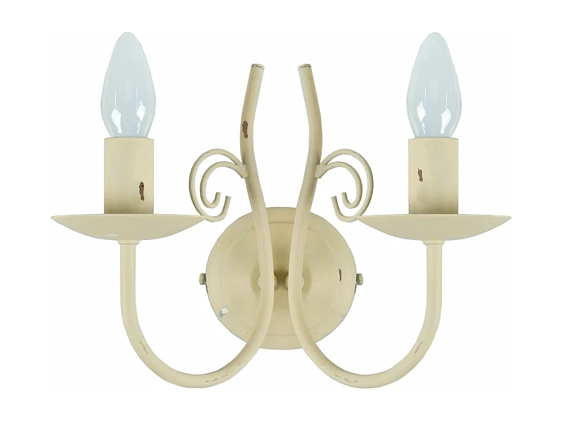Applique, bougie métal beige 31cm.