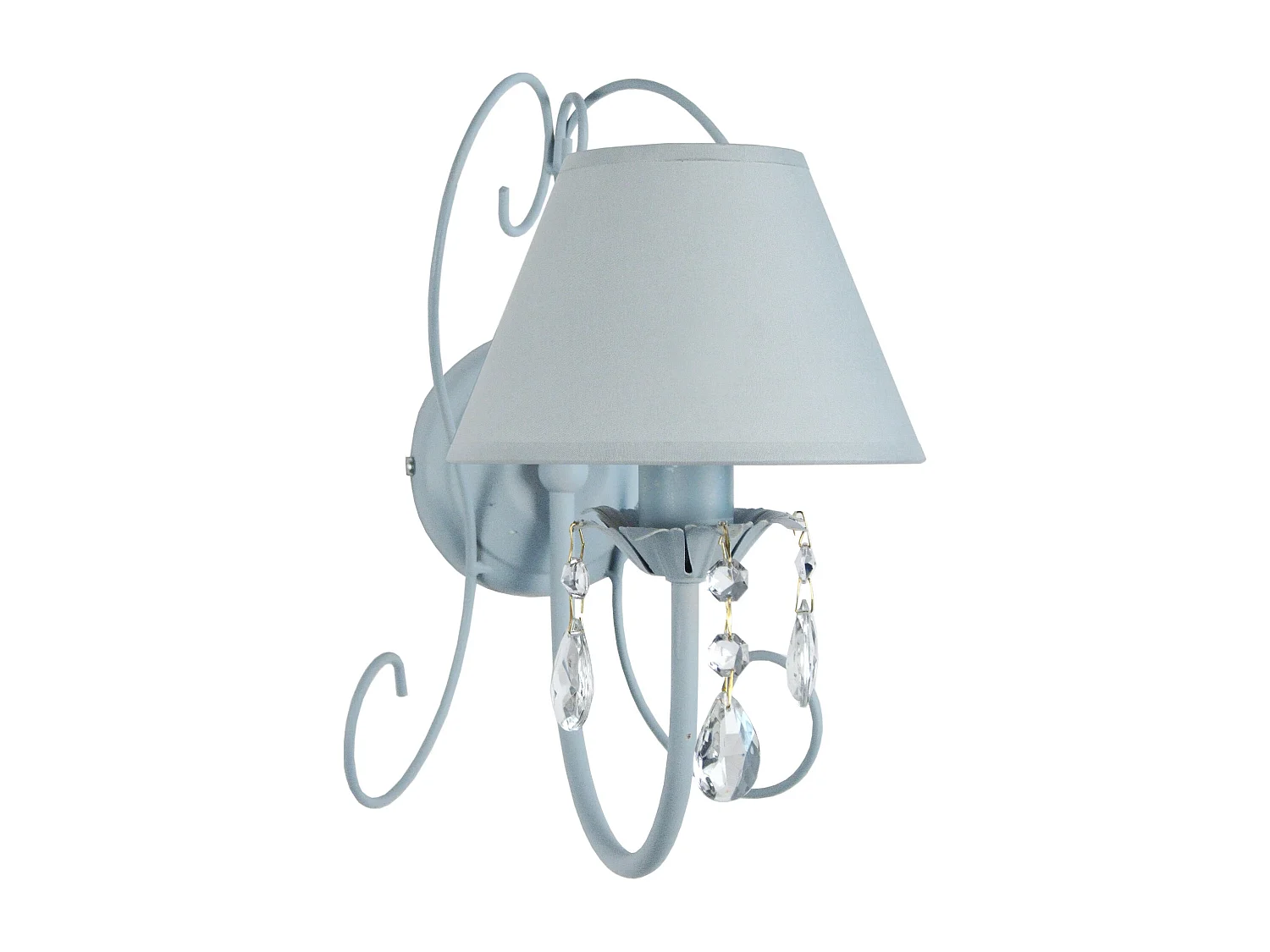 Applique métal, abat-jour bleu 9 cm.