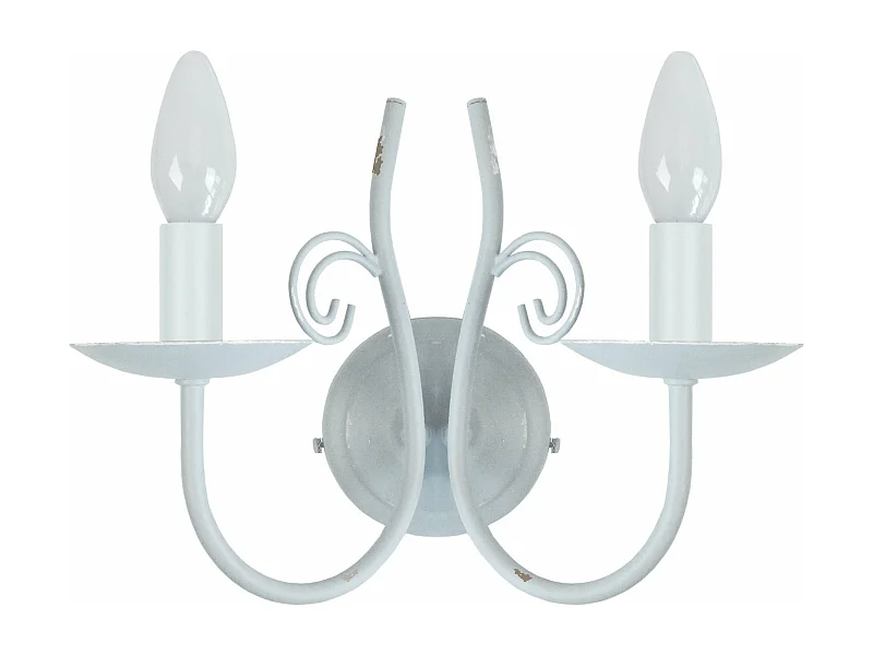 Applique, bougie métal ivoire 31cm.