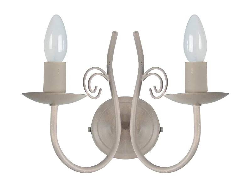 Applique, bougie métal taupe 31cm.