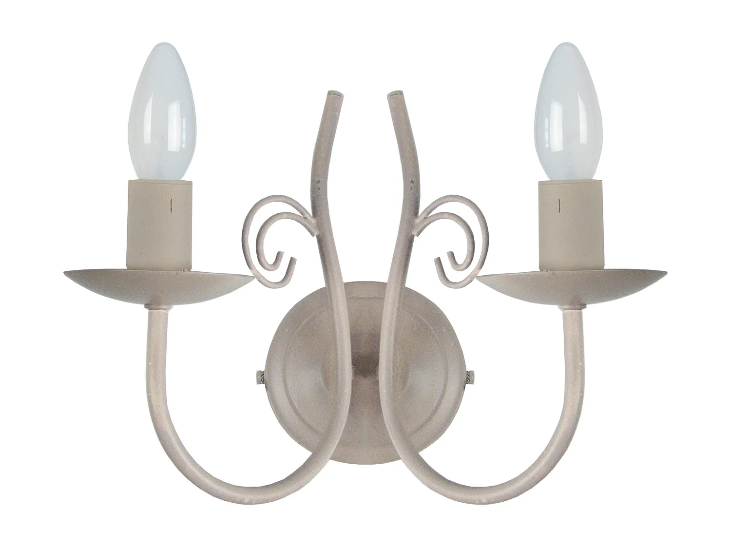 Applique, bougie métal taupe 31cm.