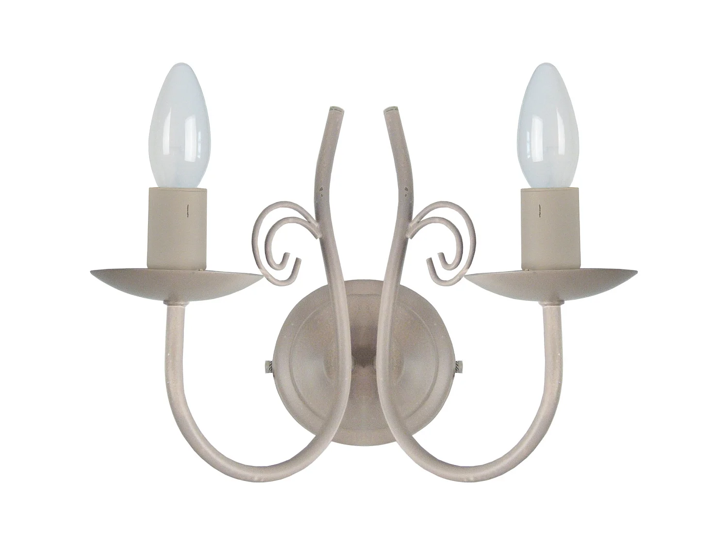 Applique, bougie métal taupe 31cm.