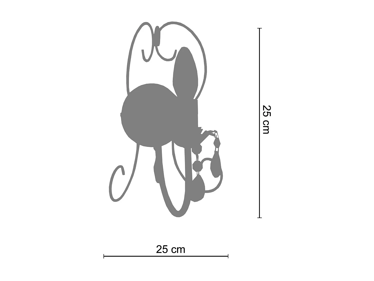 Applique bougie métal ivoire 9 cm.