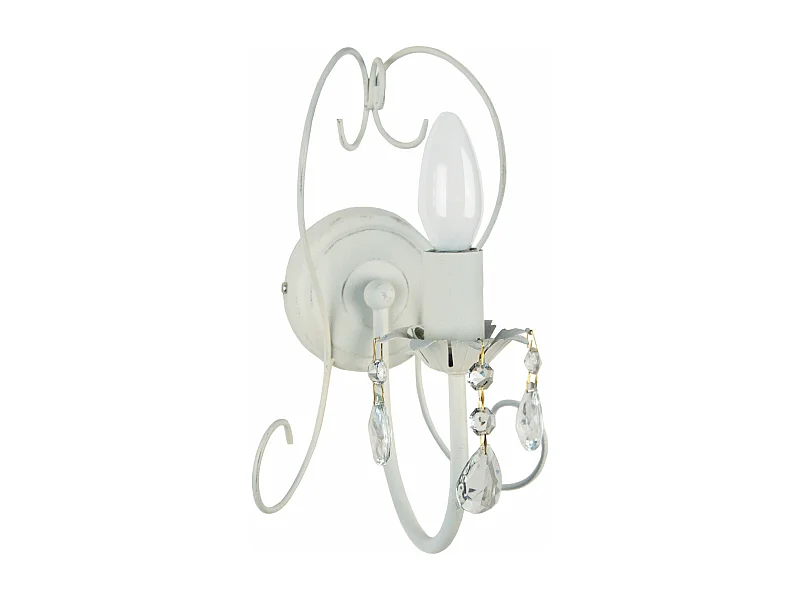 Applique bougie métal ivoire 9 cm.