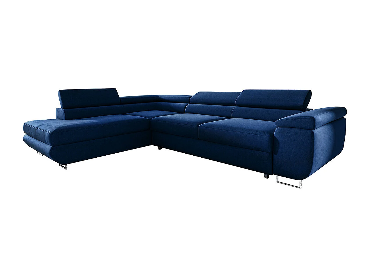 Canapé d'angle convertible gauche 4 places Lyam Bleu