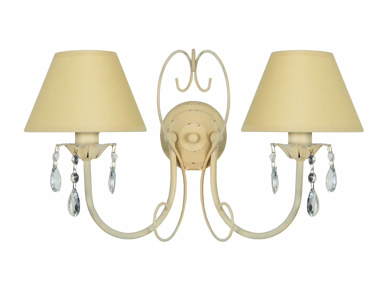 Aplique TOSEL PAMPILLES vidro braço bege D25 x  H9  cm