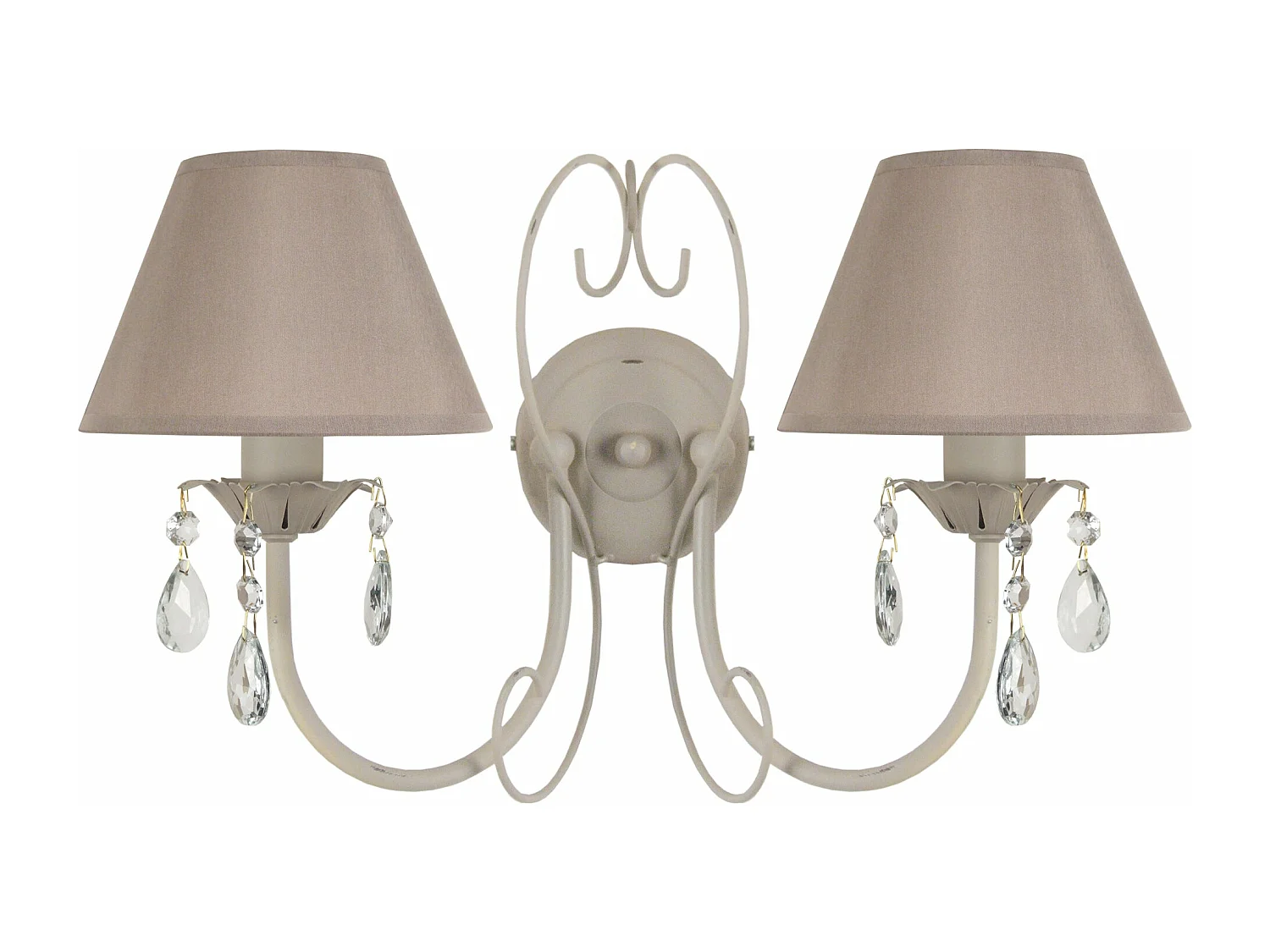 Aplique TOSEL PAMPILLES vidro braço taupe D25 x  H9  cm