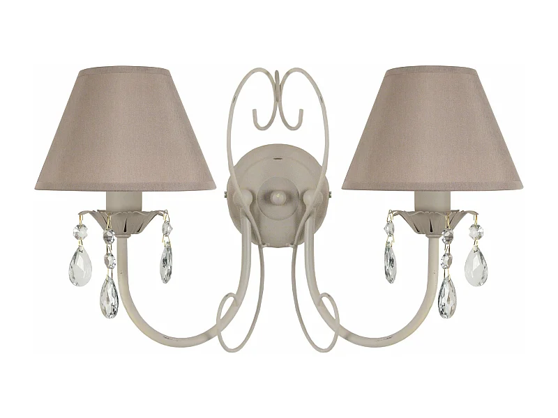 Aplique TOSEL PAMPILLES vidro braço taupe D25 x  H9  cm