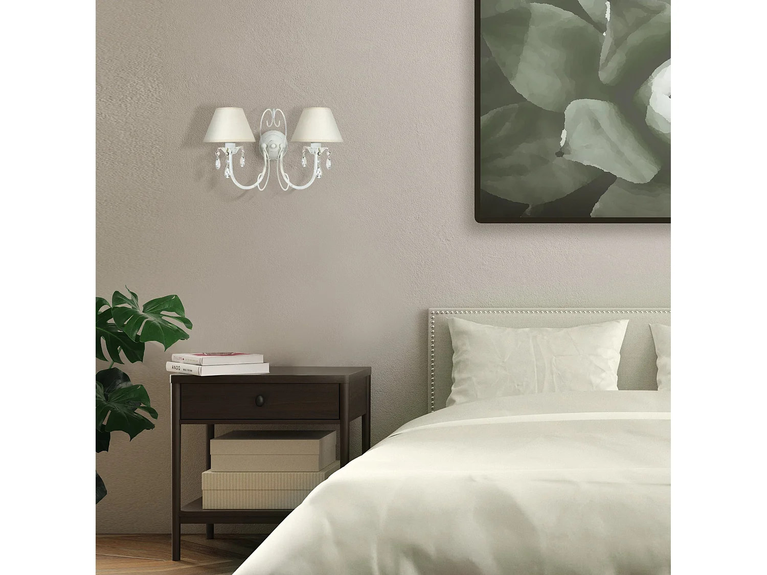 Aplique TOSEL PAMPILLES vidro braço cinza D25 x  H9  cm