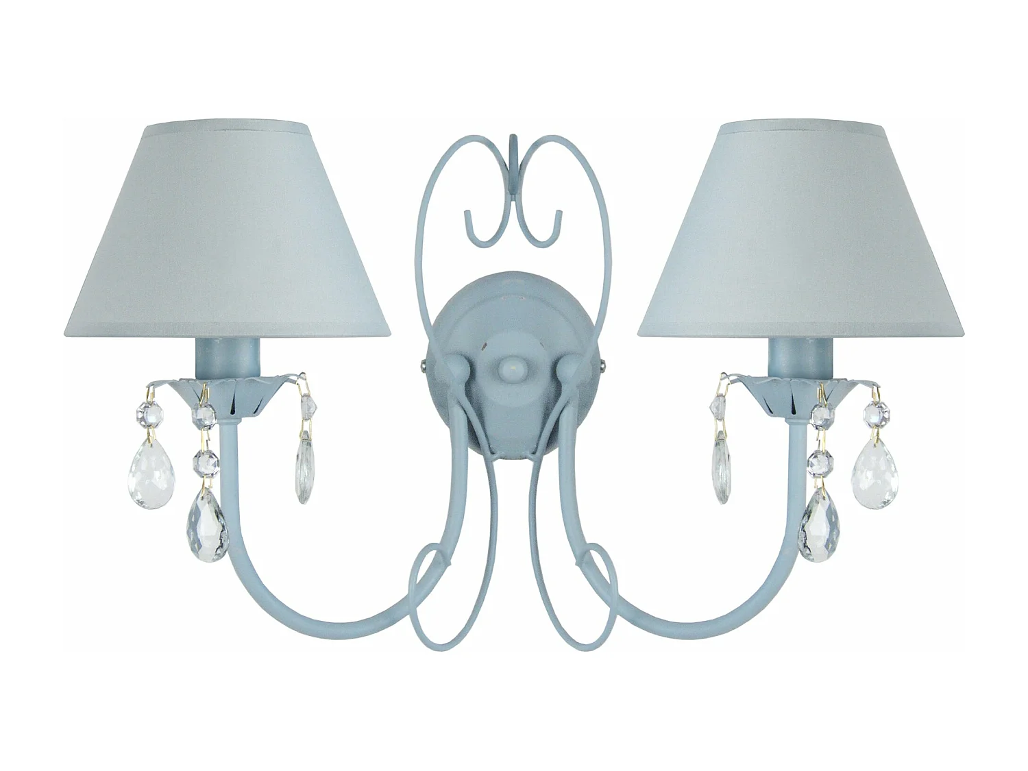 Aplique TOSEL PAMPILLES vidro braço branco D25 x  H9  cm