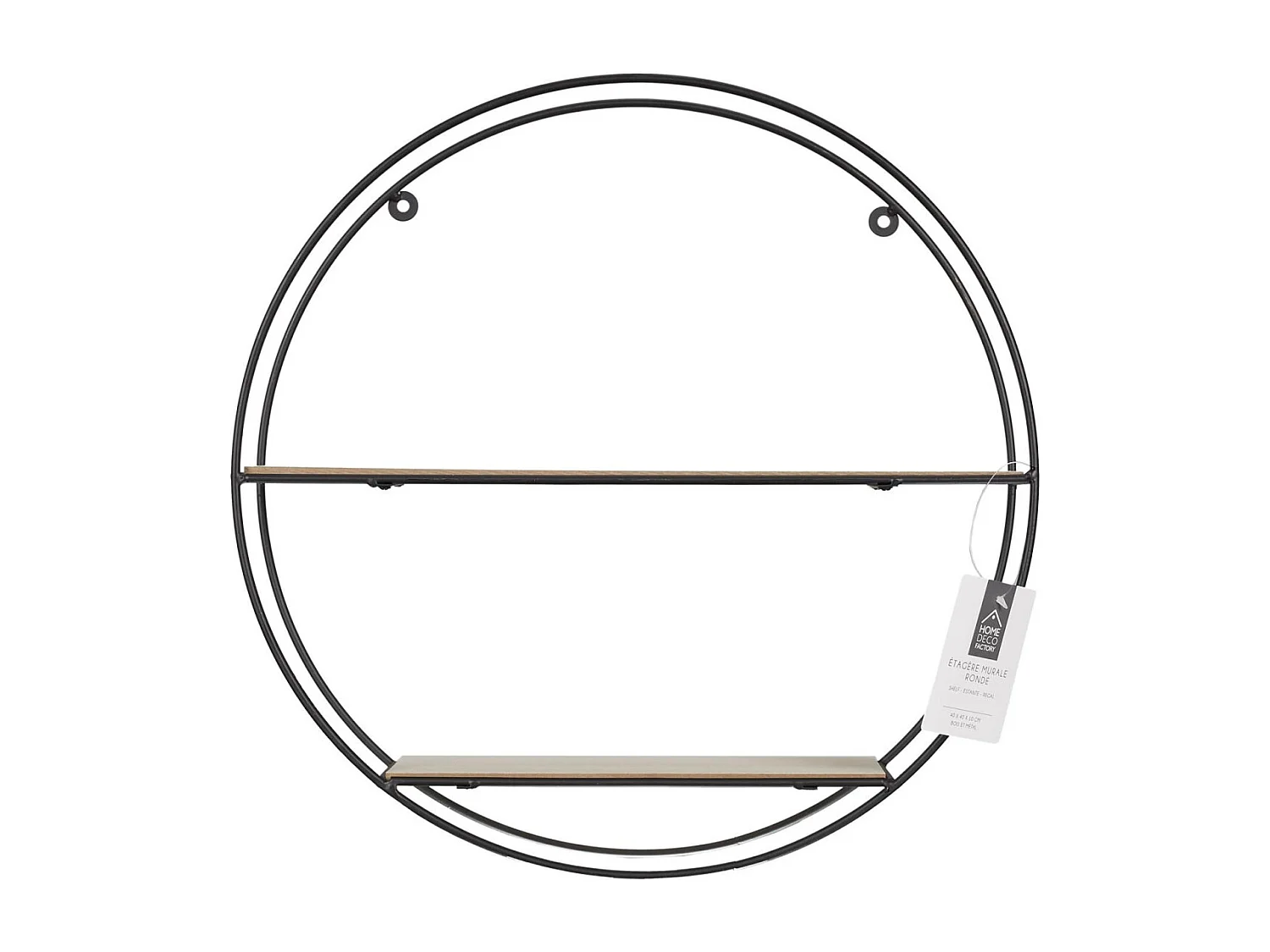 Étagère Murale Design "2 Niveaux" 40cm Naturel