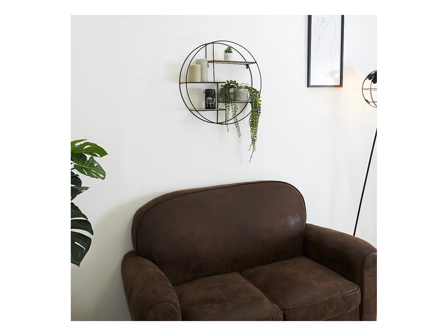 Étagère Murale Design "4 Niveaux" 50cm Naturel