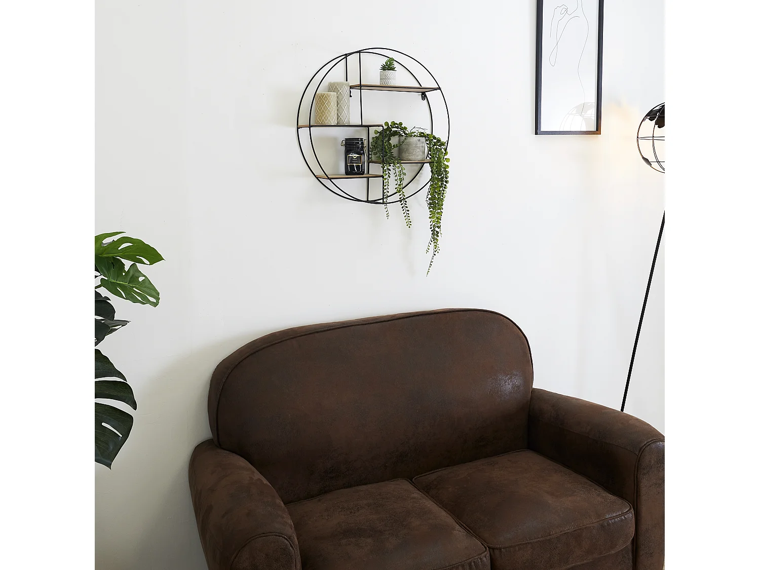 Étagère Murale Design "4 Niveaux" 50cm Naturel