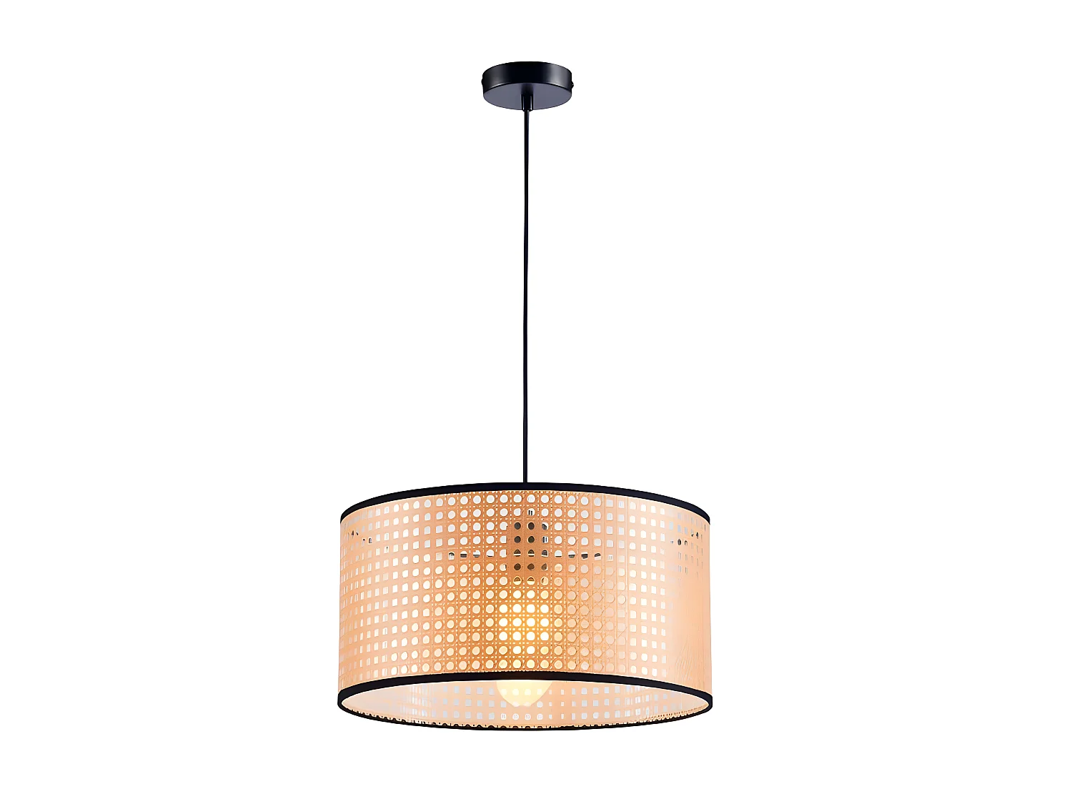 Acane goudkleurige PVC hanglamp met zwarte rand