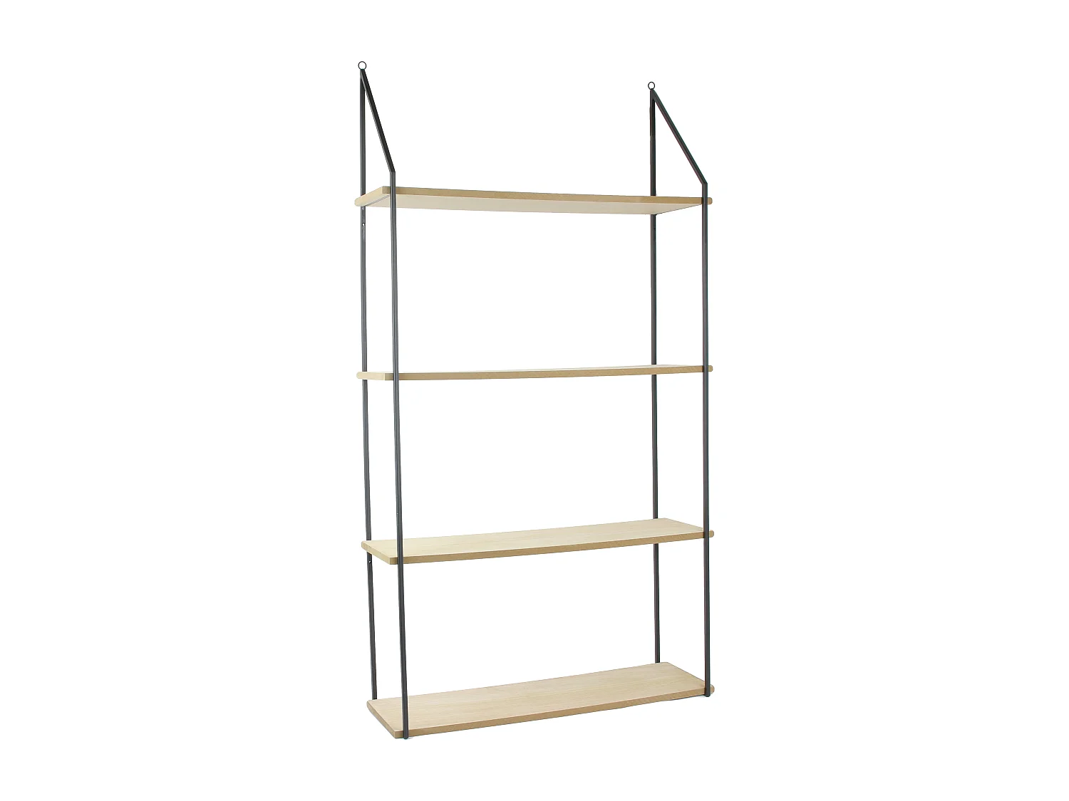 Wandplank Ladder 4 Niveaus Hout Metaal Zwart 112cm